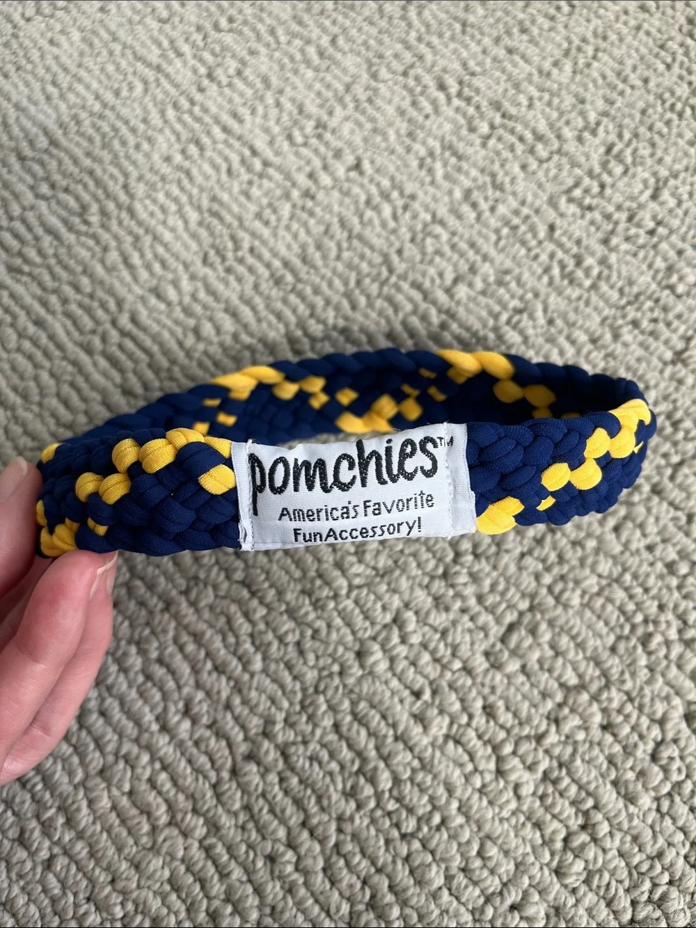 Kids Braided Headband in Navy & Yellow